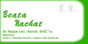 beata machat business card